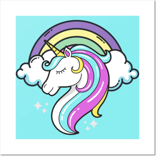 Cute Unicorn Rainbow Lover gift Posters and Art